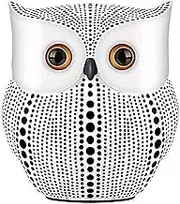 kikitoy Owl Statue Home Decor Accents (White),Small Crafted owl Figurine for Home Decorations, Living Room Bedroom Office Decoration.Buhos Bookshelf,TV Stand,Bedside Stand Decor