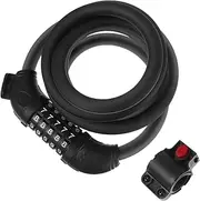 LOORGVEL Resettable Bike Lock Security Chain Lock with Durable Cable Lock for Bicycles Keyless Combination Design Theft Reflective Lock
