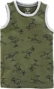 [Carter's] Baby Boys' Dinosaur Jersey Tank, Olive