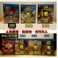 在飛比找蝦皮購物優惠-PS4遊戲光碟～星海游俠（日文版）/地平線/仁王/看門狗2/