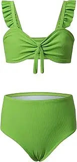 [blibean] Girls Swimsuit Two Piece Bikini Sets with Chest Pad Size 6-15 Years