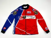 NEW DK Bike Sweater Youth Large Red Blue BMX Full Zip Long Sleeve Tangent -8-