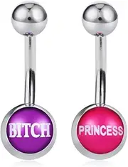 [COTTVOTT] Belly Button Rings with Cute and Sexy Letters Navel Piercings Body Jewelry