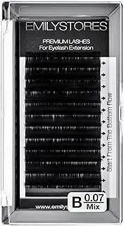 EMILYSTORES Eyelash Extensions 0.07mm Thickness B Curl Length 8-14mm Silk Mink Fake Eye Lashes Mixed Sizes In One Tray