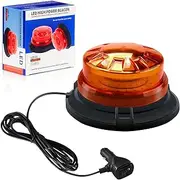 KaiDengZhe LED Strobe Lights with Magnetic, 8 Flash Modes Waterproof Beacon Light, 12v-24v Emergency Flashing Warning Car Top Lamp for Vehicle Forklift Truck Tractor Golf Carts UTV Car Bus, Amber