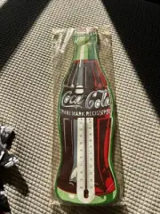 Vintage COCA COLA BOTTLE THERMOMETER Advertising Sign