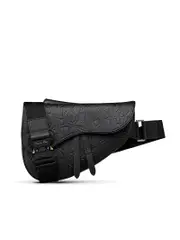 Saddle Bag in Black Dior Gravity Leather and Black Grained Calfskin