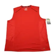 Tek Gear Shirt Mens 2XL Red Plain Dry Tek Round Neck Sleeveless Activewear Top