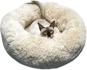 Apostasi Modern Soft Pet Plush Donut Cuddler Cats Bed, Breathable Portable Warm Soft Thickened Heightened Dog Puppy Mat Cushion Winter Indoor Snooze Sleeping for Cats or Small Dogs