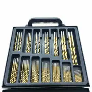 New 99Pcs HSS Metric 1.5-10mm Titanium Coated Drill Bit Set Metal Wood Plastic