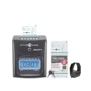 Pyramid Technologies 2650 Pro Auto Aligning Time Clock, LCD Display, Charcoal
