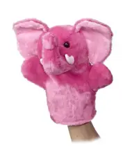 New Aurora World Plush Pink Elephant Sleeve Hand Puppet
