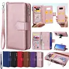For Galaxy S24 S23 S22 S21 A05S A15 Note9 8 Removable Leather Zipper Wallet Case