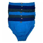 Rio 7 Pack Bulk Mens Cotton Plain Hipster Briefs Undies Underwear Blue Grey 64K Pack 64 MXL47W