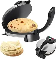 Electric Roti Maker Chapati Maker Machine 1800W, 10 inch Non Stick Roti Press Tortilla Maker, Anti-scalding Handle and Indicator Lights, Adjustable Temperature Pancakes Maker Crepe Machine