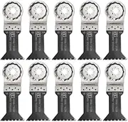 Fein StarLock Plus E-Cut Universal Oscillating Saw Blade - Medium, Waisted 1-3/4" Width for Wood, Drywall, Plastics - Fits Most Multitools - 10-Pack - 63502152290