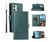 For Moto G54 5G Case Wallet – Folding Wallet Case with 3 Card Slots and Phone Stand Function – Dark Green