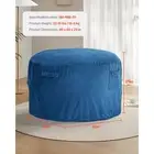 Round Blue Bean Bag Chair Removable Washable Cover for Adults Cozy Seat 1168mm