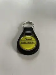 Plymouth Road Runner Keychain Black Leather Key Fob Key Chain