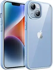 JETech Case for iPhone 14 Plus 6.7-Inch, Shockproof Phone Bumper Cover, Solid Color Matte TPU Frame, Anti-Scratch Clear Back (Light Blue)