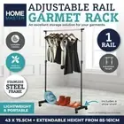 Garment & Shoe Rack Single 75.5cm x 43 Adjustable Height Stainless Steel Frame