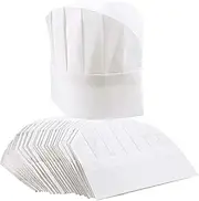 [GEHARTY] Chef Hats 24-Pack Disposable White Paper Chef Toques Chef Supplies Adjustable Professional Kitchen Chef Caps for Baking Culinary Cooking Safety 20-22 Inches in Circumference