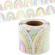 Pastel Rainbow Bulletin Board Border Boho Classroom Decor 36ft Two Sided Borders Trimmer for School Birthday Party Decorations