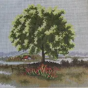 Vintage Tapestry Canvas #59571 Taubenbaumi.Sommer by Rico-Gobelin