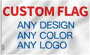 Anley Custom Flag 2x3 Foot Customized Flags Banners - Personalize Print Your Own Logo/Design/Words - Vivid Color, Canvas Header and Double Stitched 2 X 3 Ft - Single Sided (Sleeve)