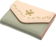 [GLSTOY] Flower Printing Short Wallet for Women Compact Storage Pouch Chic Three Fold Design for Shopping Travel and Daily Use Lightweight and Stylish Accessory