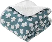Amarrirose Waterproof Dog Blanket - 130 x 160 cm Machine Washable Cuddly Soft Couch Blanket with Comfort Padding 3D Texture Clouds Cat Blanket Warm and Soft Blue Grey