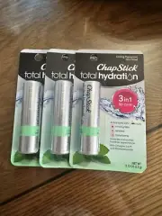 3 PACK Chapstick Cooling Peppermint Total Hydration Lip Balm - Lot of 3