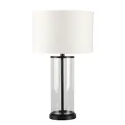 CAFE LIGHTING Left Bank Table Lamp - Black with White Shade