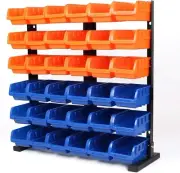 36-Piece Garage Storage Bins Rack - Heavy-Duty Wall Organizer for Tools