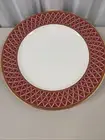 Noritake Dinner Plate Crotchet Set Of 4 Gold Banding Bone China White New W-Tag