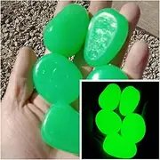 50 pcs Colorful Elliptical Pebbles，Diameter Approximately 1.77 inches,Luminous Stone,Decoratable Garden, Courtyard, Fish Tanks, Aquariums, Swimming Pools etc.(Cyan)