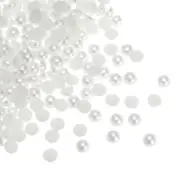 300pcs Flatback Pearls 8mm ABS Plastic Half Round Dome Pearls, White