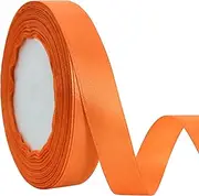 TONIFUL 15mm X 22M Orange Satin Ribbon Wide Solid Fabric Ribbons for Wedding Car Cutting Ceremony Grand Opening Chair Sash Hair Sewing Craft Gift Wrapping Wedding Party Decoration