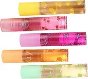 IWOWHERO 5pcs Lip Pomade Fruit-flavored Lip Color Plumper Balm Moisturizing Random Color