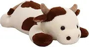 25.6 inch 5 lbs Cow Weighted Stuffed Animals, Large Weighted Plush Animal, Cute Plush Toy Pillow, Soft Kawaii Plushie Gifts for Adults, Kids, Boys and Girls(Off-white)