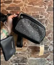 NWT Steve Madden Black And Sliver BShimmer Crossbody Bag