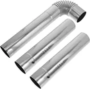 TEHAUX 3 pcs Stainless Steel Vent Tube with Elbow Adapter Durable Flue for Efficient Removal and Easy Installation Compatible with Various Water
