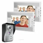 7" LCD Color Video Door Phone Intercom Doorbell Home Security System 2 Monitors