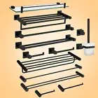 ACA SUS304 Bath Towel Rail Rack Hook Toilet Brush Paper Holder Accessory Black