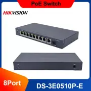 Hikvision DS-3E0510P-E 8-Port PoE Switch with AC Adapter Power Supply Charger
