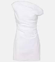[Staud] Staud Phare draped cotton minidress AU 20 white