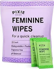 Pixie Menstrual Cup Portable Toilet Paper Wipes - The Best Wipes for Any Period Cup Hands Down - 100% Alcohol Free - Biodegradable - Flushable