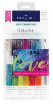 Gelatos Colors Set, Iridescents - Water Soluble Pigment Crayons - 15 Iridesce...