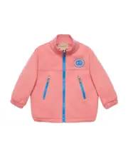logo-patch zip-up jacket 1218M Pink