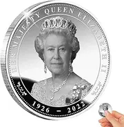 1/2 Pcs Commemorative Coin - Metal Queen Uncirculated Coin, Rust Resistant Majesty Coin Collection | Commemorative Queen Elizabeth II Meedallion, Silver Queen Coin for Collector (1.5*1.5*0.4inches)